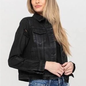 Versat Classic Black Jean Jacket Crop Fit